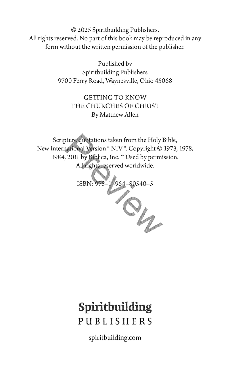 Getting to Know the Churches of Christ by Matthew Allen (Slightly Damaged or Worn)
