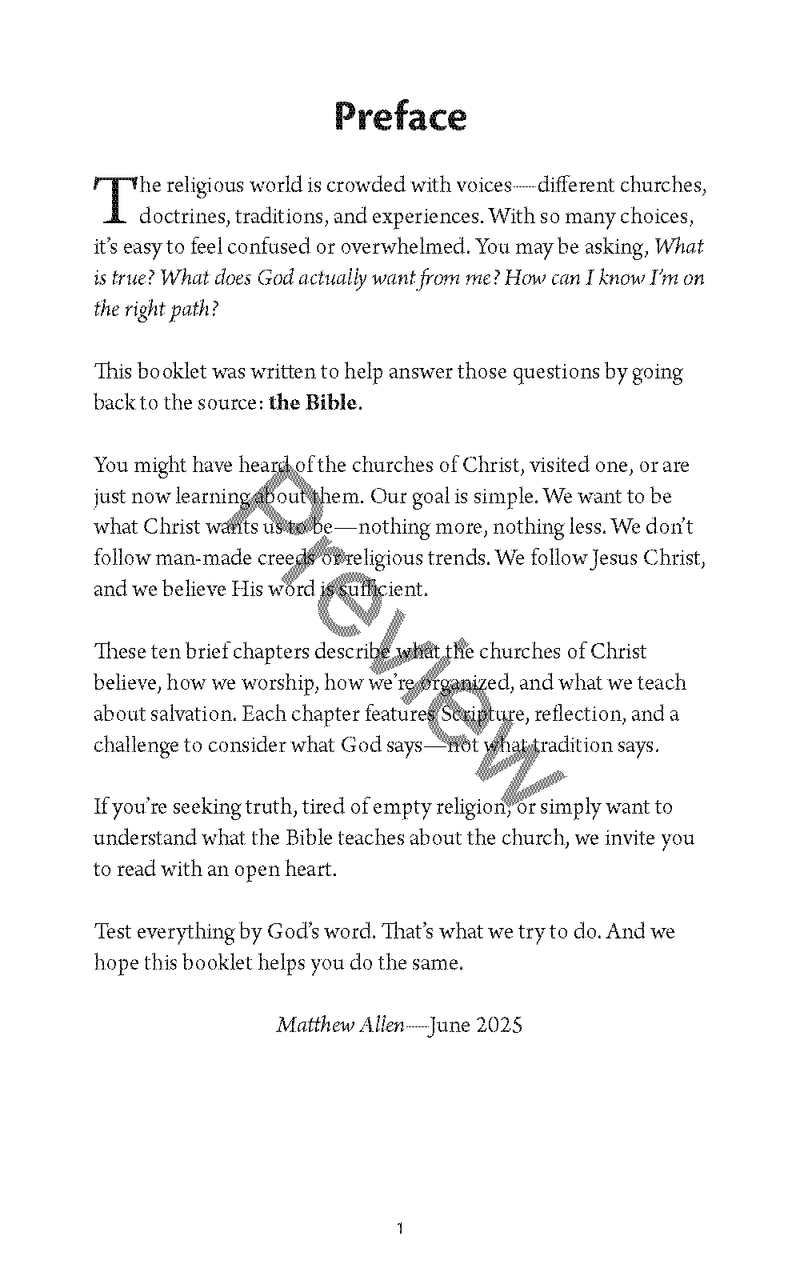 Getting to Know the Churches of Christ by Matthew Allen (Slightly Damaged or Worn)