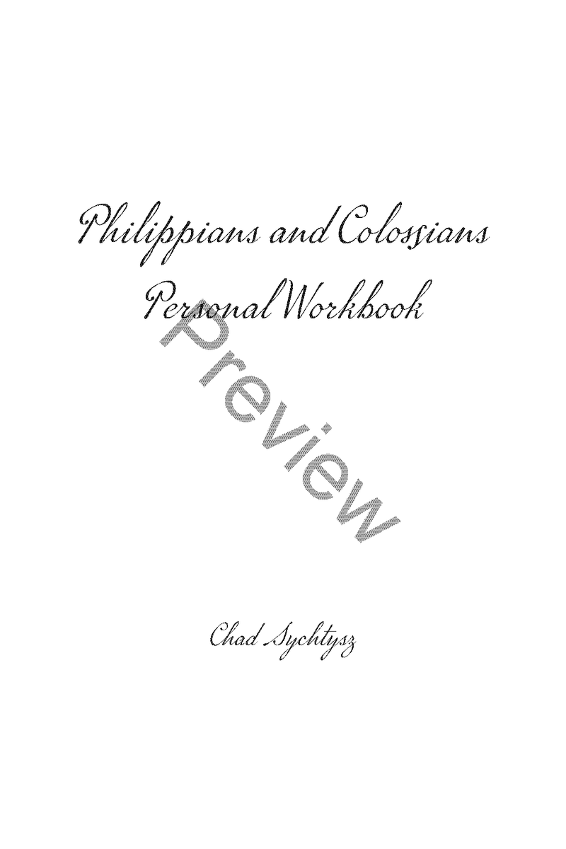 Philippians / Colossians Personal Workbook