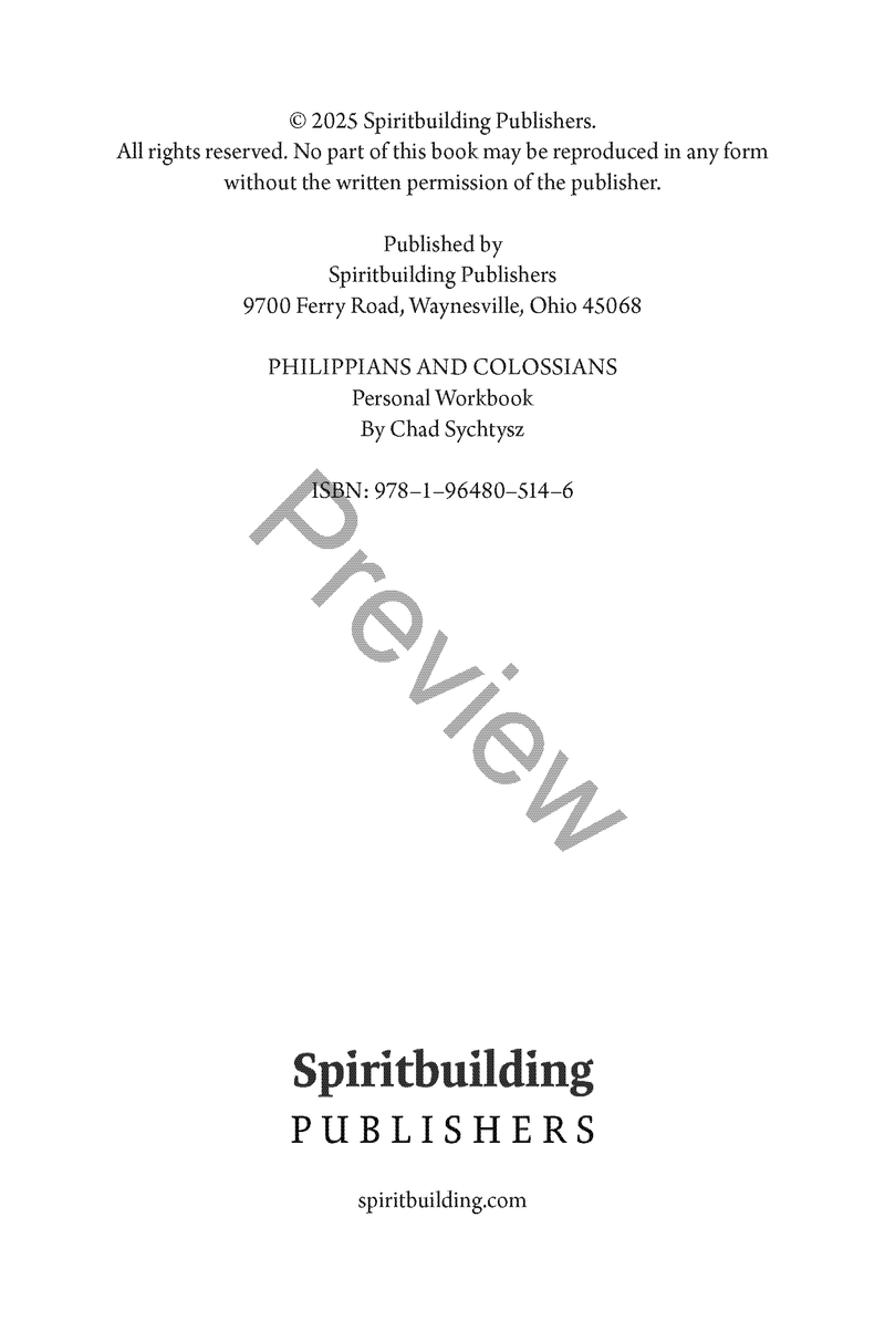 Philippians / Colossians Personal Workbook