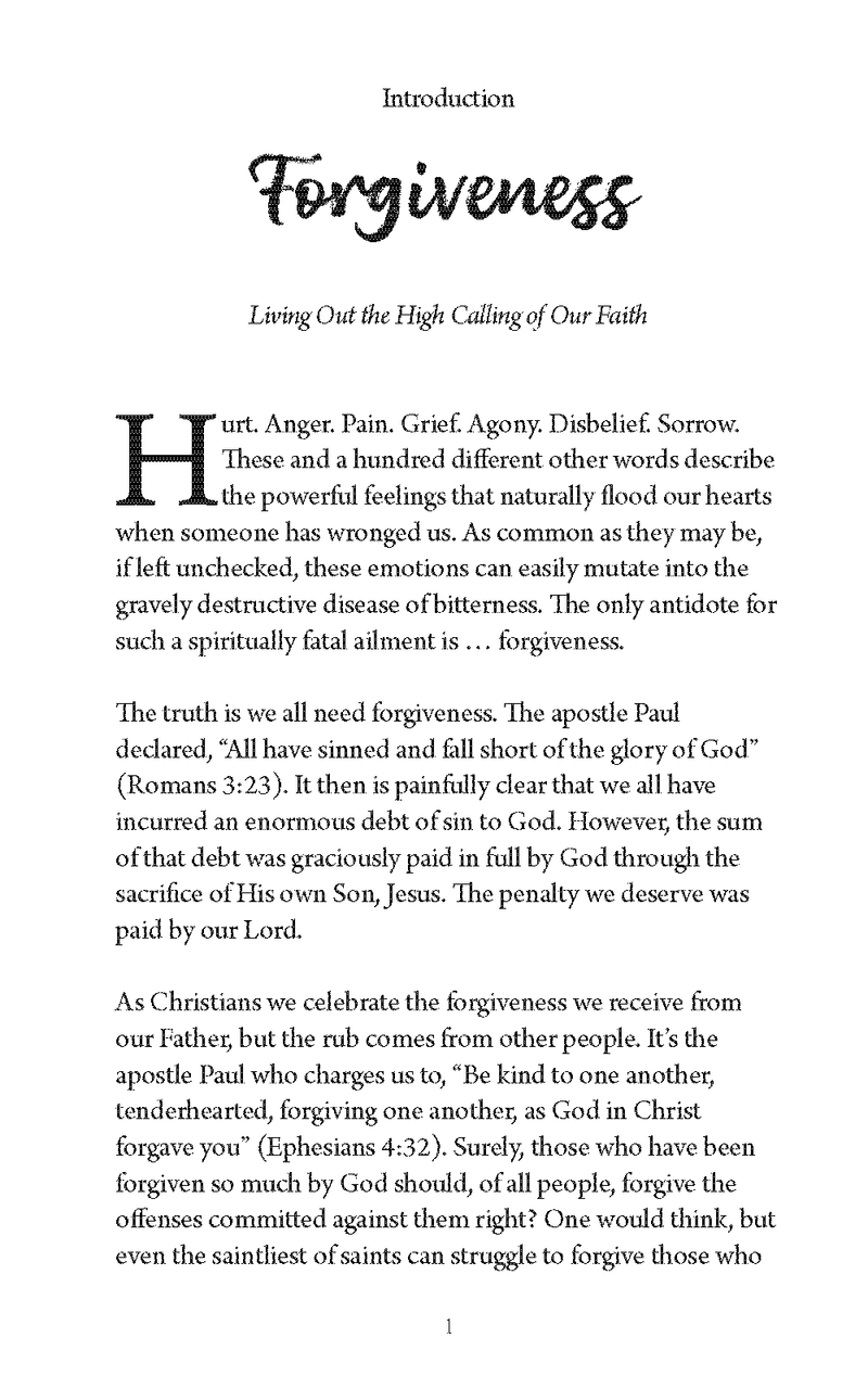 Forgiveness: Living Out the High Calling of Our Faith