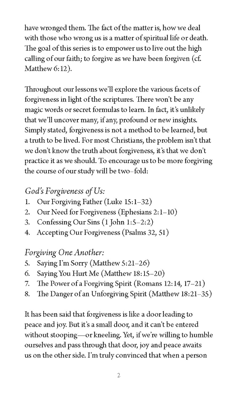 Forgiveness: Living Out the High Calling of Our Faith