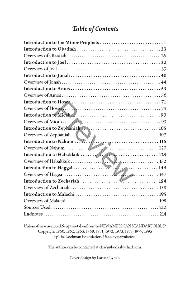 A Study of the Minor Prophets by Chad Sychtysz