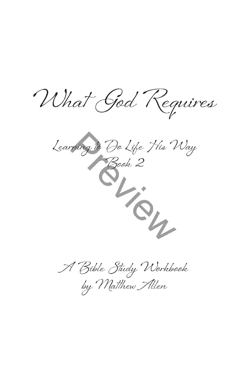 What God Requires: Book 2 by Matthew Allen