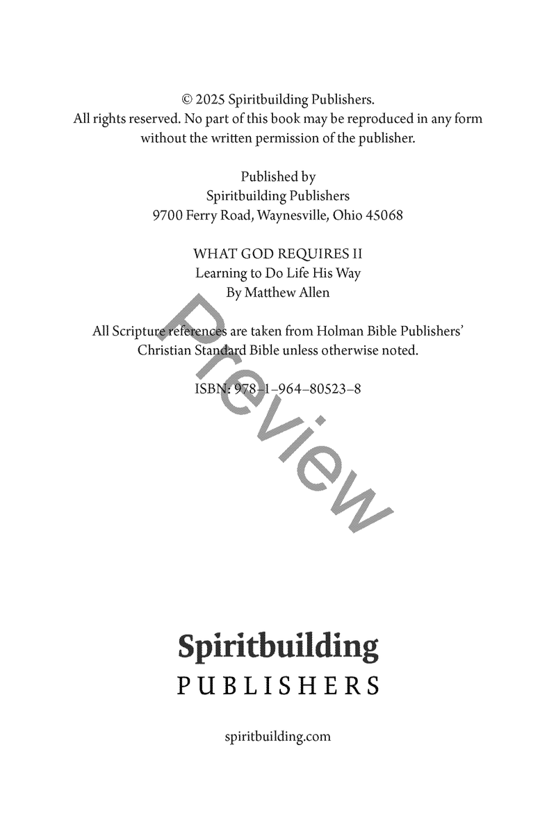 What God Requires: Book 2 by Matthew Allen