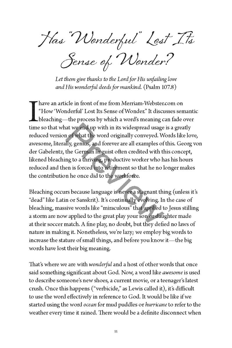 Too Wonderful for Me: Embracing the Awe of the Almighty by Bruce Green