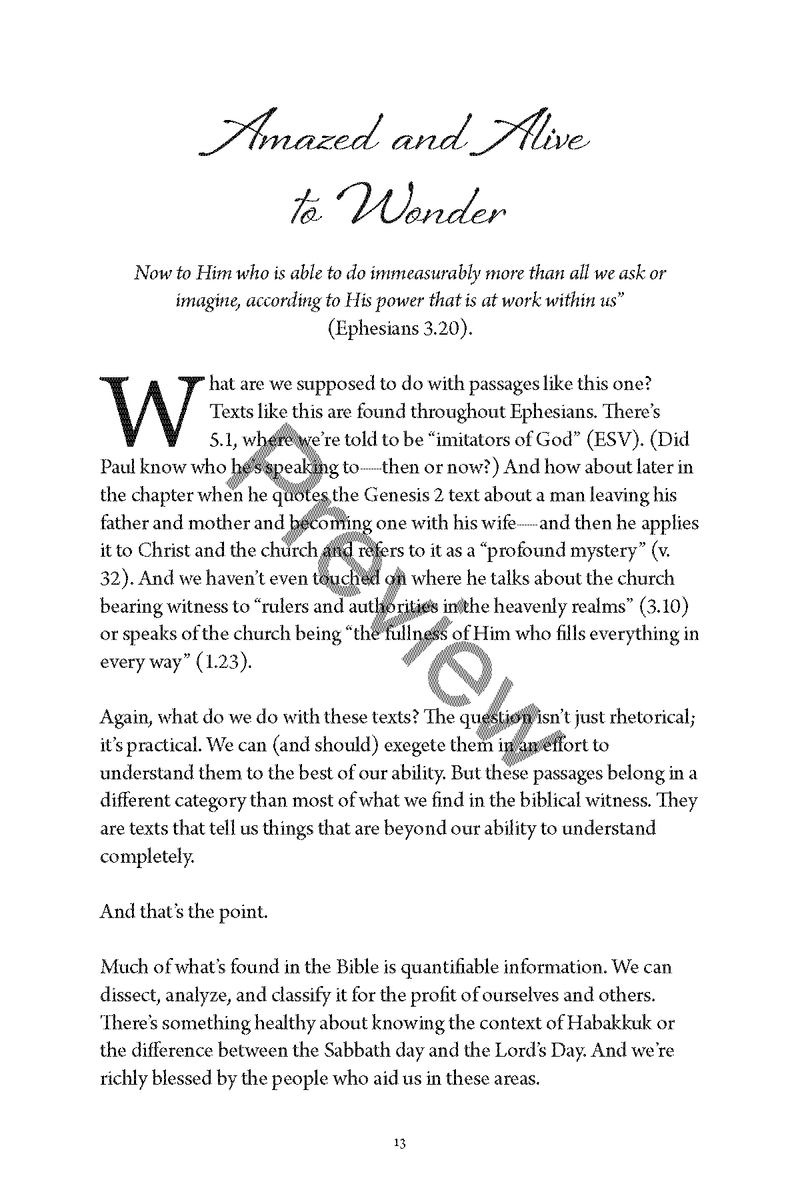 Too Wonderful for Me: Embracing the Awe of the Almighty by Bruce Green