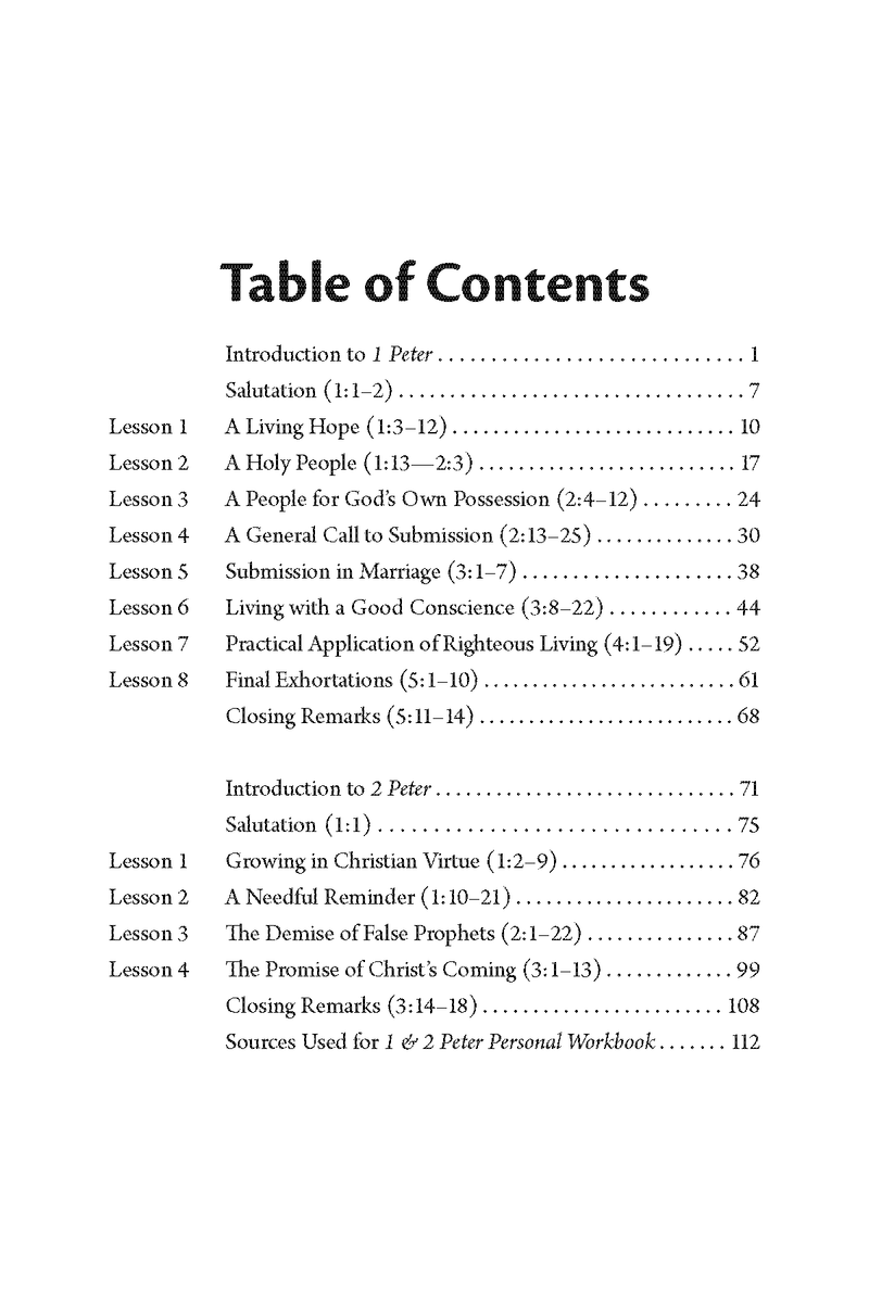 1 & 2 Peter Personal Workbook by Chad Sychtysz