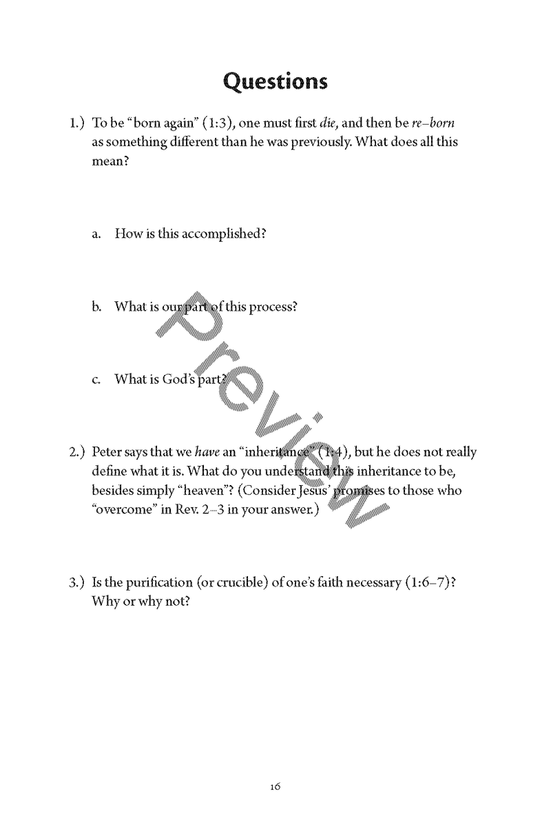 1 & 2 Peter Personal Workbook by Chad Sychtysz