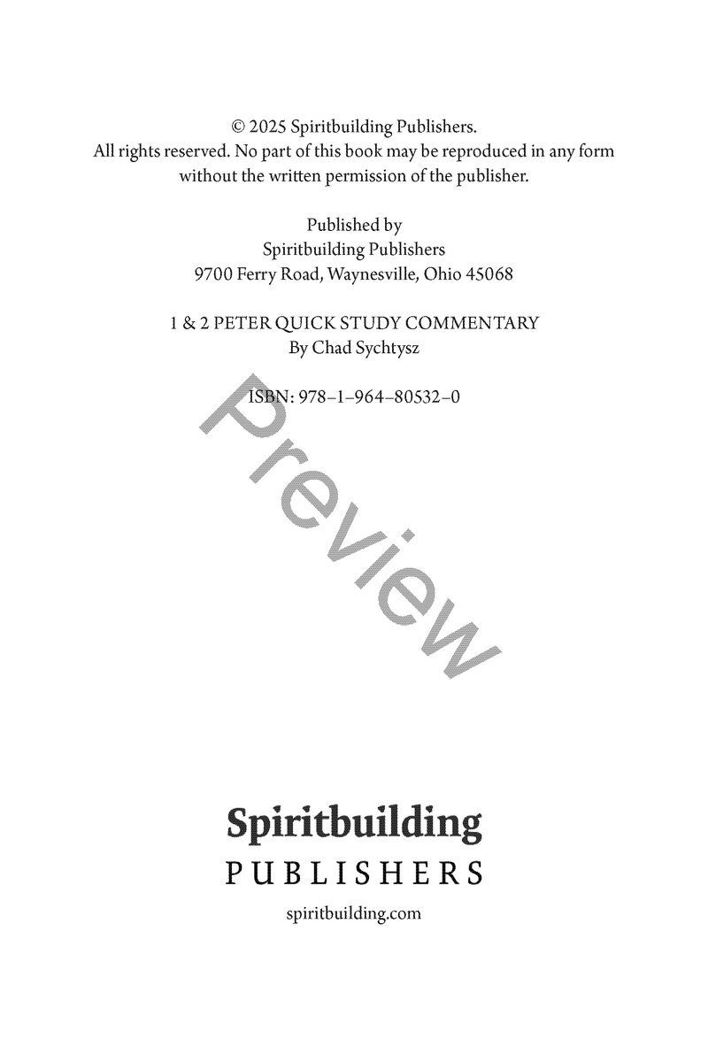 1 & 2 Peter Quick Study Commentary Series by Chad Sychtysz