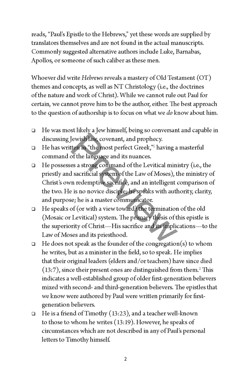 Hebrews: Personal Workbook by Chad Sychtysz