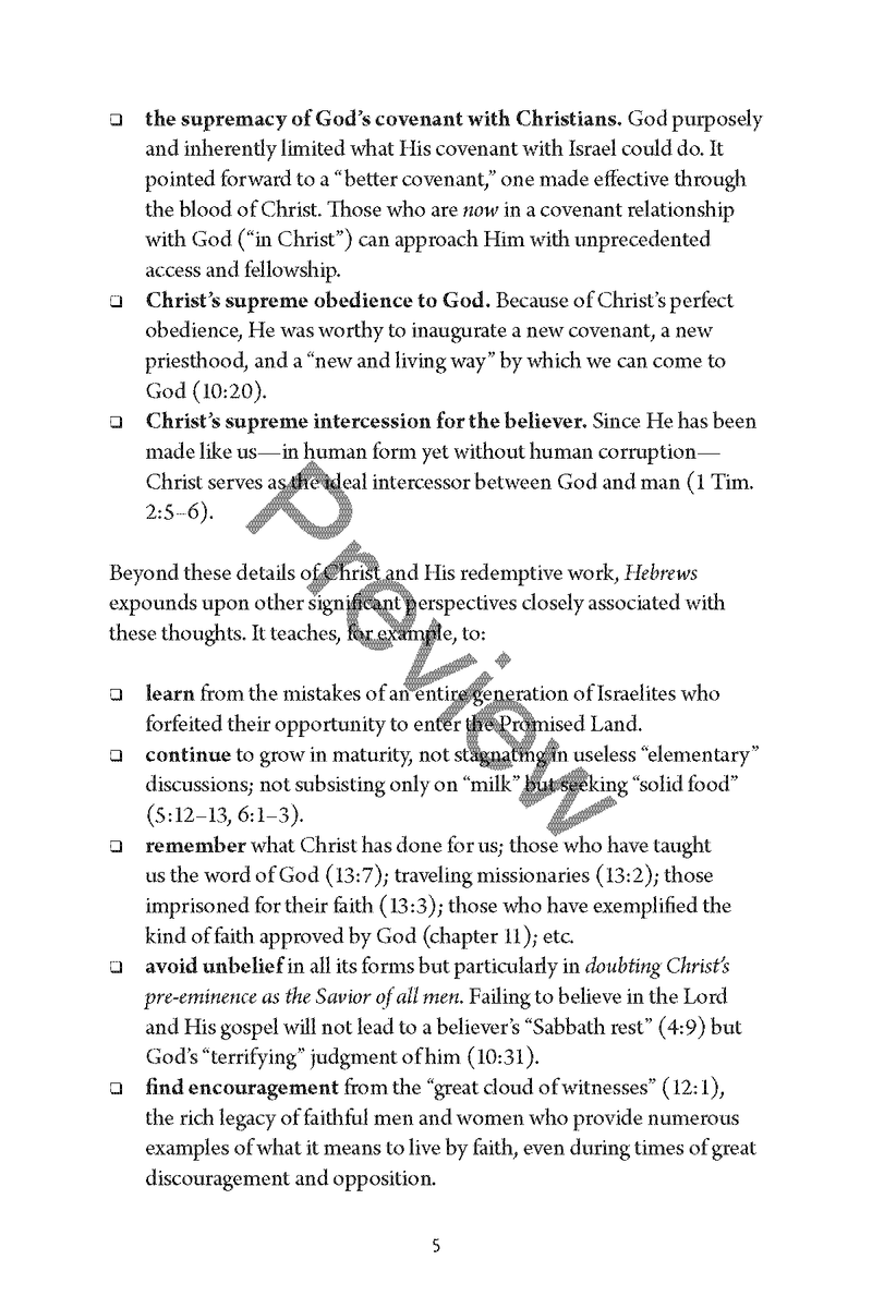 Hebrews: Personal Workbook by Chad Sychtysz