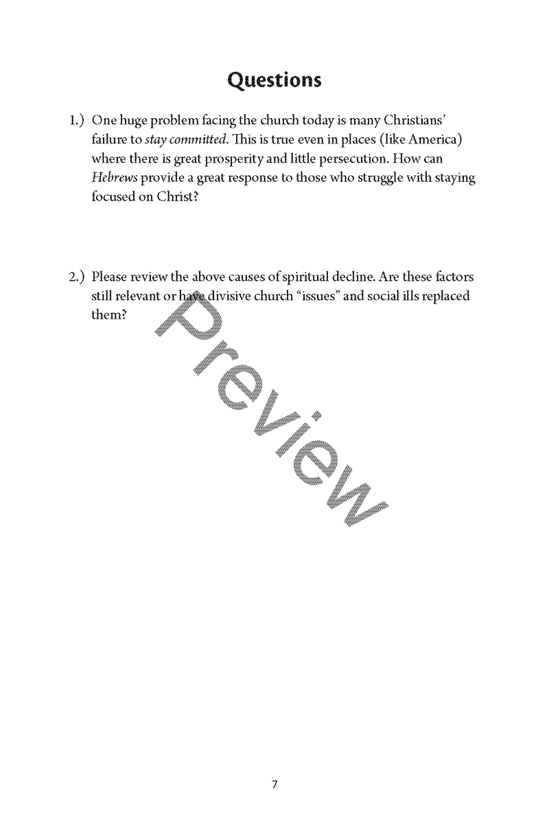 Hebrews: Personal Workbook by Chad Sychtysz