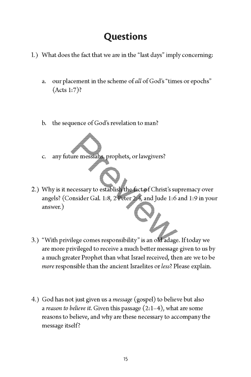 Hebrews: Personal Workbook by Chad Sychtysz