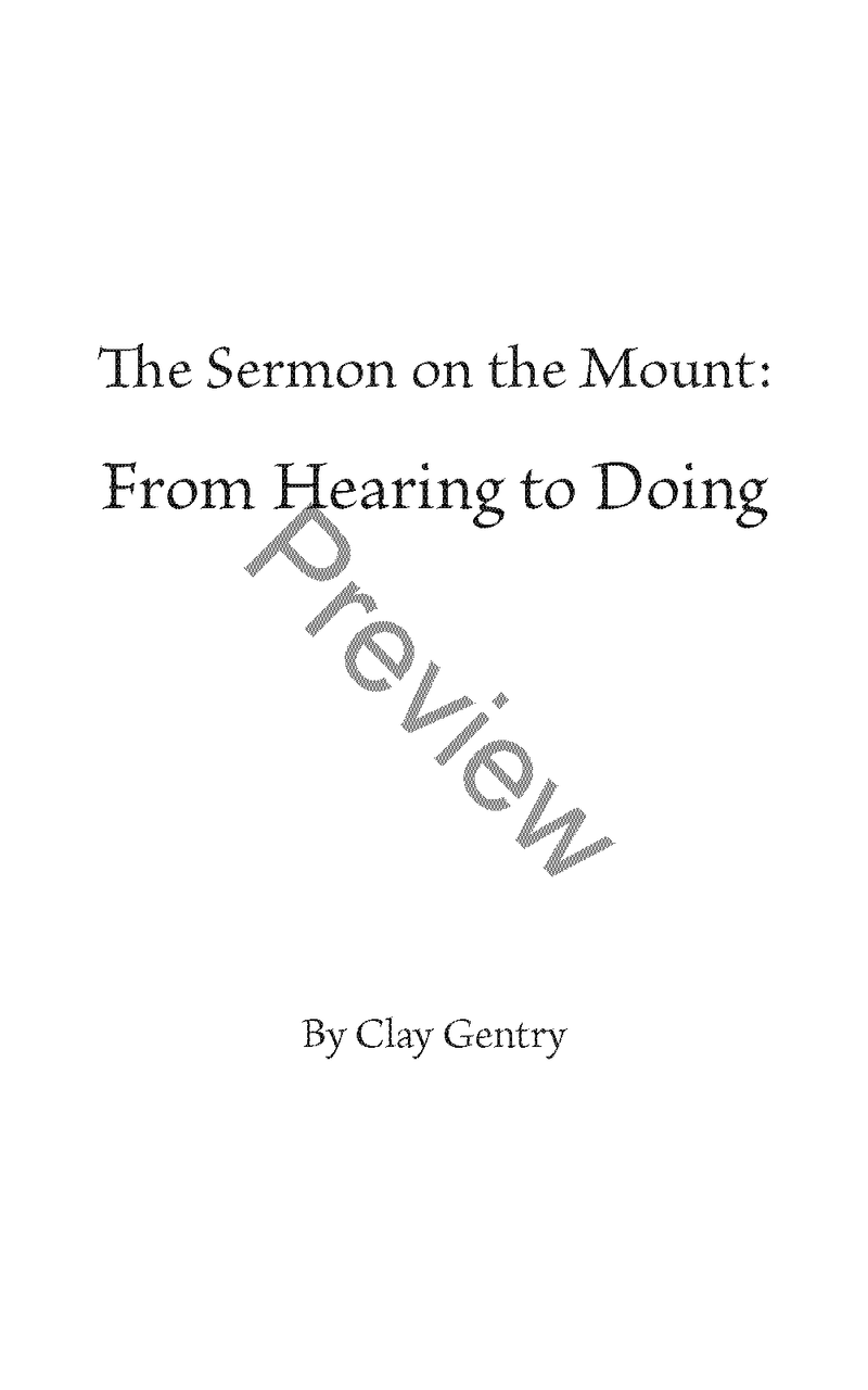 The Sermon on the Mount: From Hearing to Doing