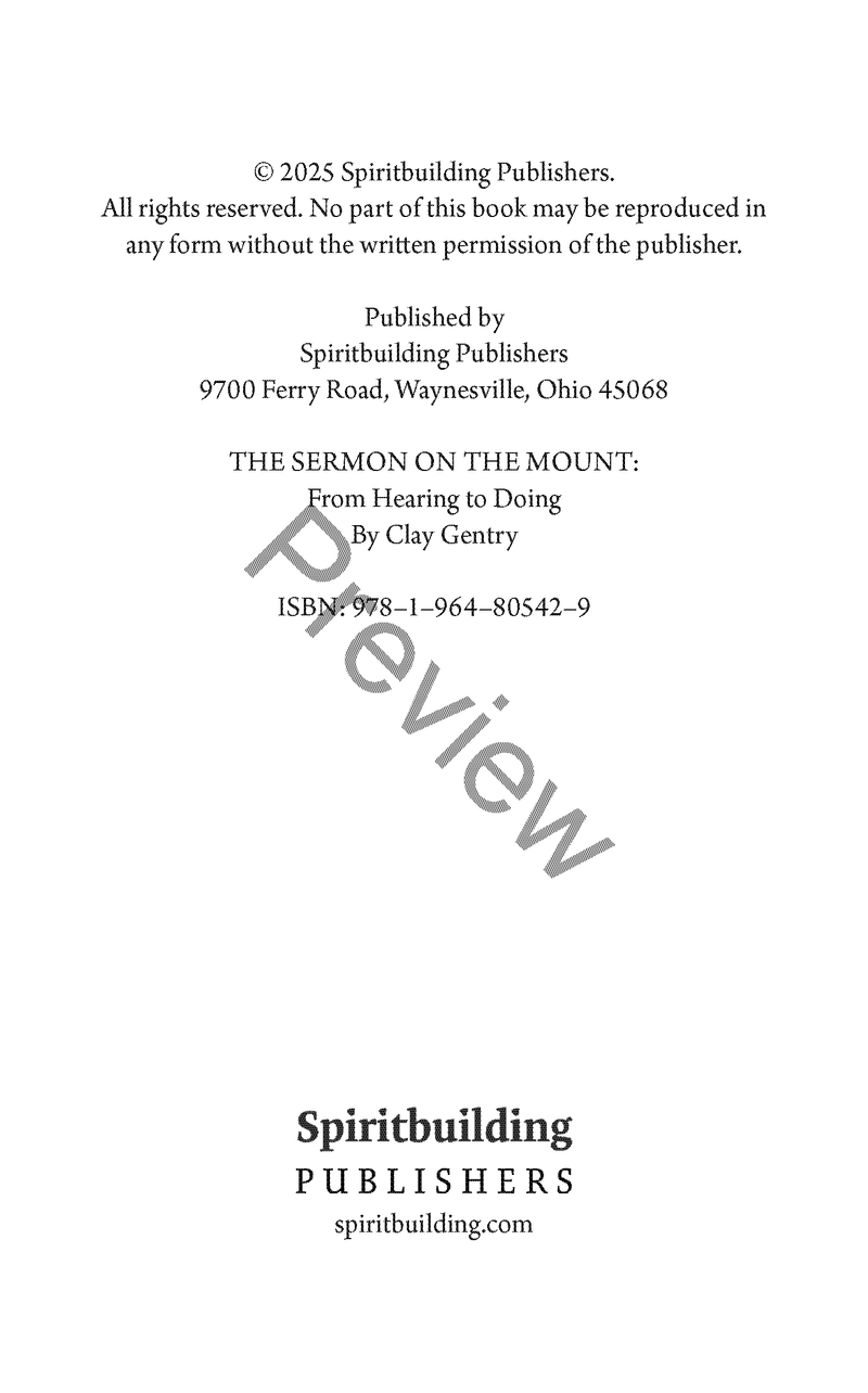 The Sermon on the Mount: From Hearing to Doing