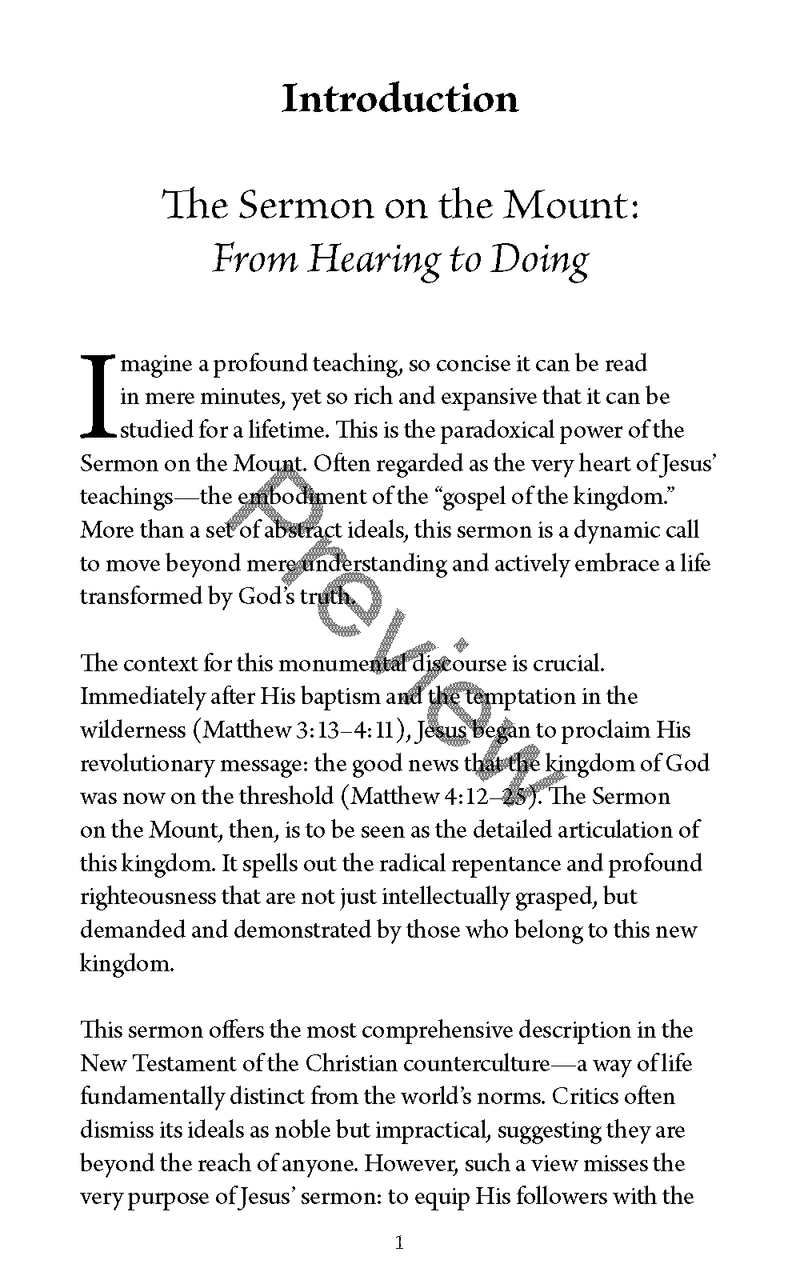 The Sermon on the Mount: From Hearing to Doing
