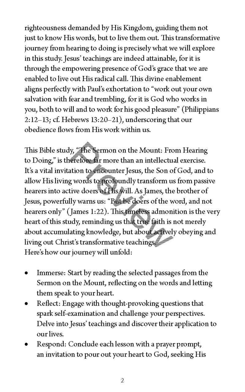 The Sermon on the Mount: From Hearing to Doing