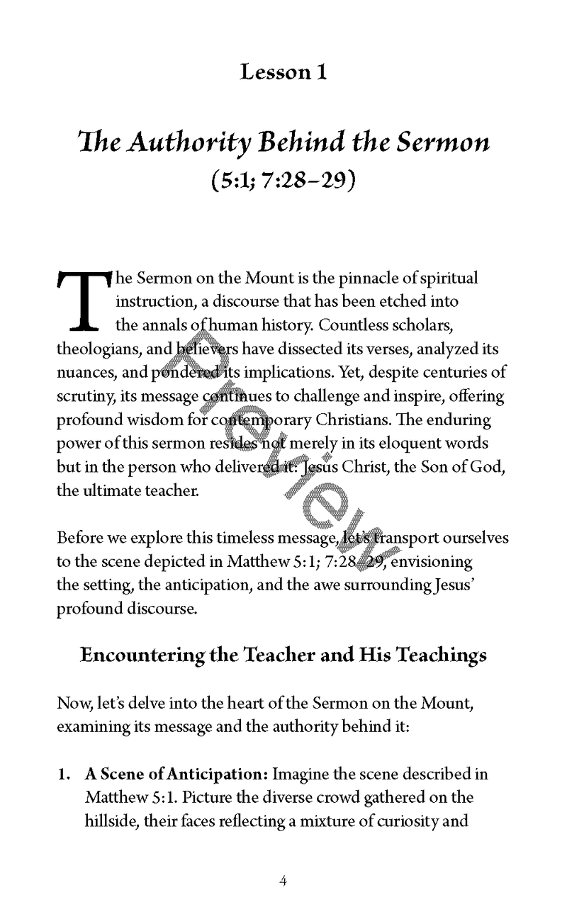 The Sermon on the Mount: From Hearing to Doing
