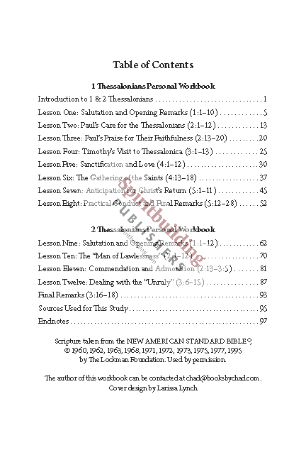 1 & 2 Thessalonians Personal Workbook by Chad Sychtysz