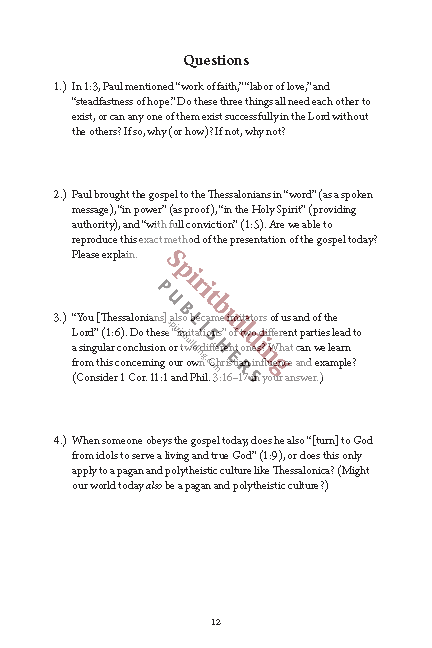 1 & 2 Thessalonians Personal Workbook by Chad Sychtysz
