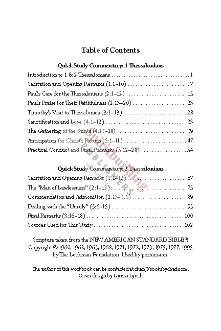 1 & 2 Thessalonians Quick Study Commentary by Chad Sychtysz