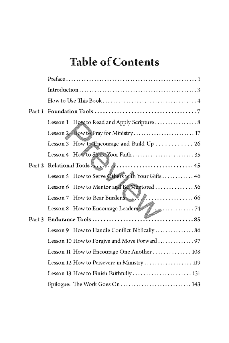 Tools for Ministry: Equipped for the Work of Building Up the Body of Christ