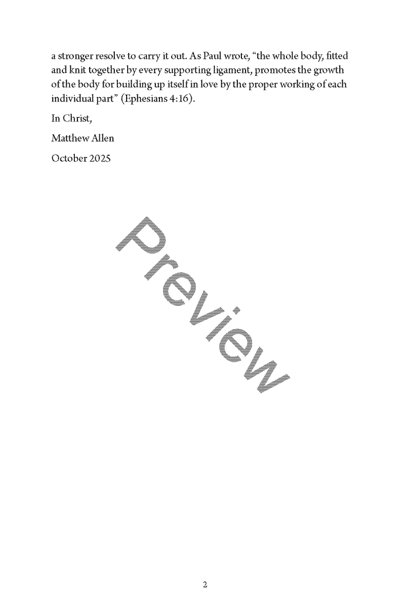 Tools for Ministry: Equipped for the Work of Building Up the Body of Christ
