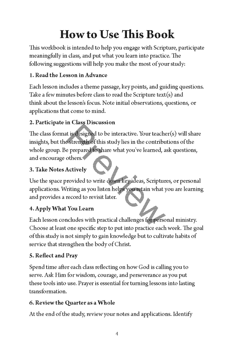 Tools for Ministry: Equipped for the Work of Building Up the Body of Christ