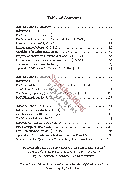 1 & 2 Timothy and Titus Quick Study Commentary by Chad Sychtysz
