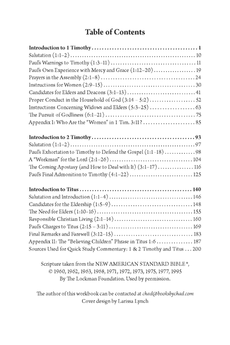 1 & 2 Timothy and Titus Quick Study Commentary by Chad Sychtysz