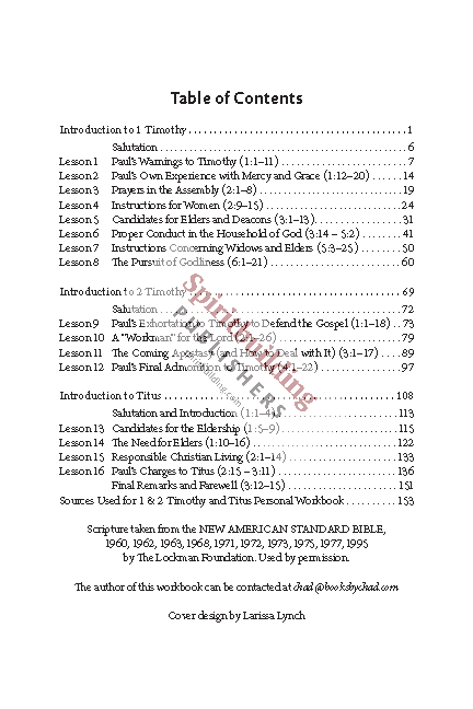 1 & 2 Timothy and Titus Personal Workbook by Chad Sychtysz