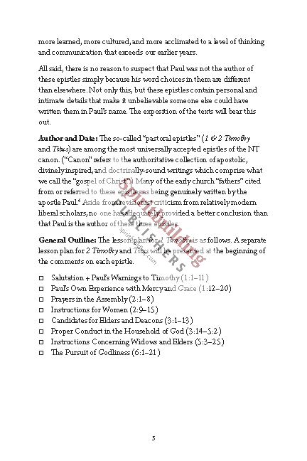 1 & 2 Timothy and Titus Personal Workbook by Chad Sychtysz