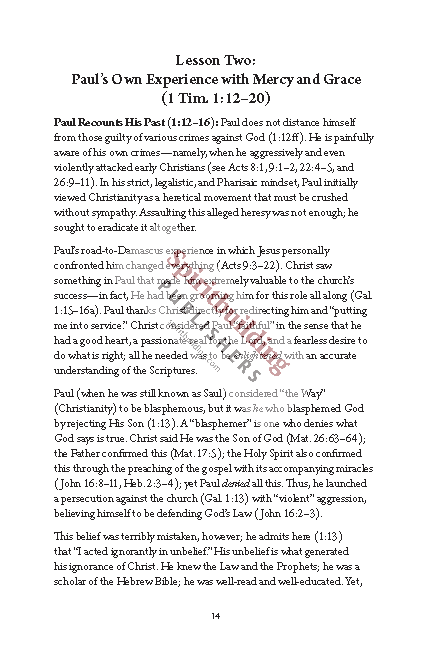 1 & 2 Timothy and Titus Personal Workbook by Chad Sychtysz