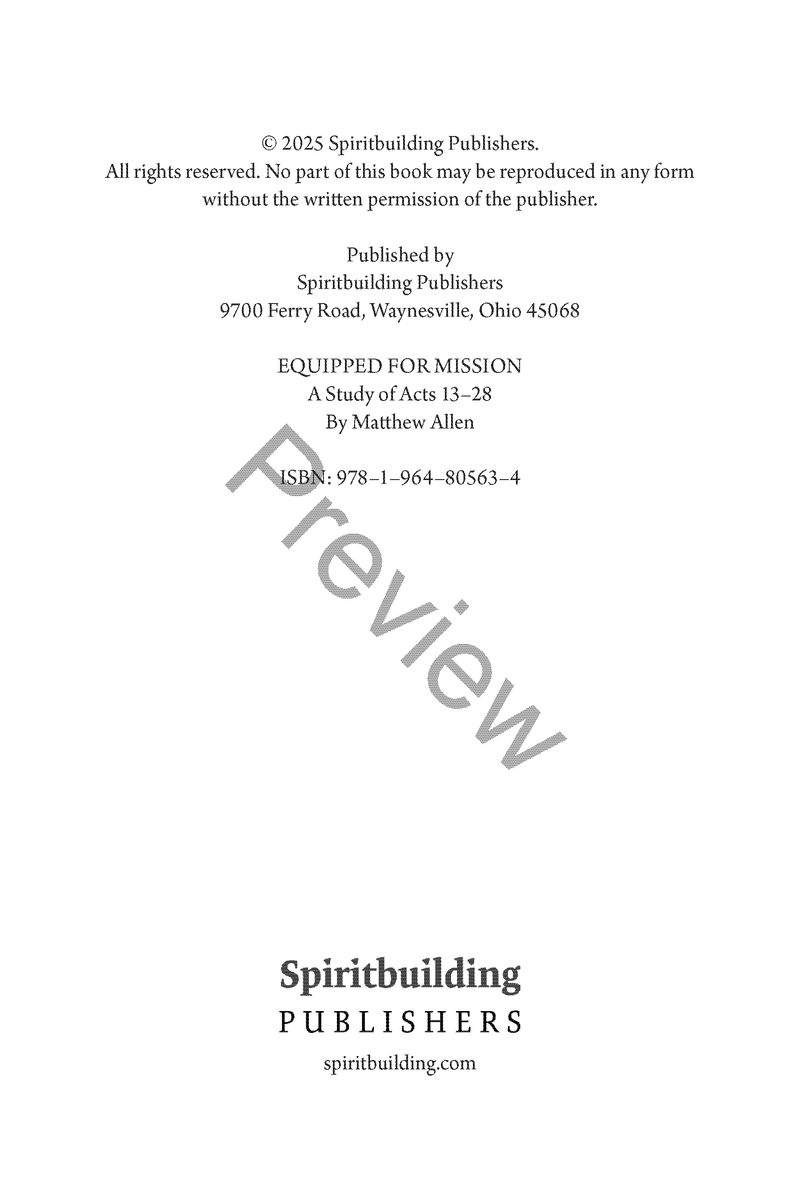 Equipped for Mission: A Study of Acts 13-28