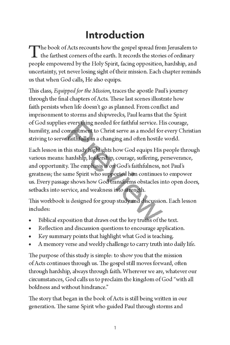 Equipped for Mission: A Study of Acts 13-28