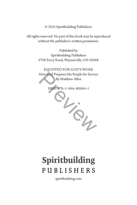 Equipped for God’s Work: How God Prepares His People for Service