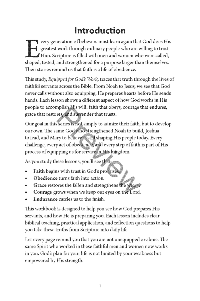 Equipped for God’s Work: How God Prepares His People for Service