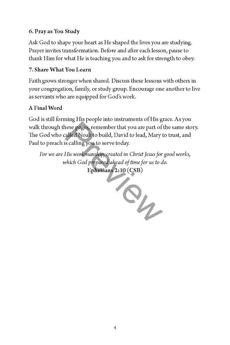 Equipped for God’s Work: How God Prepares His People for Service