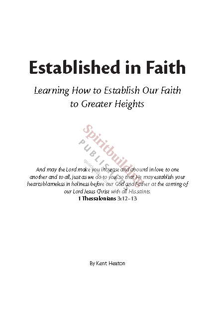 Established in Faith: Learning How to Establish Our Faith to Greater Heights by Kent Heaton