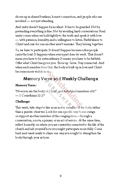 Building Up the Body: Growing Together Toward the Fullness of Christ
