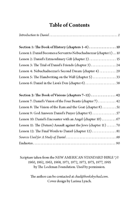 A Study of Daniel Workbook by Chad Sychtysz