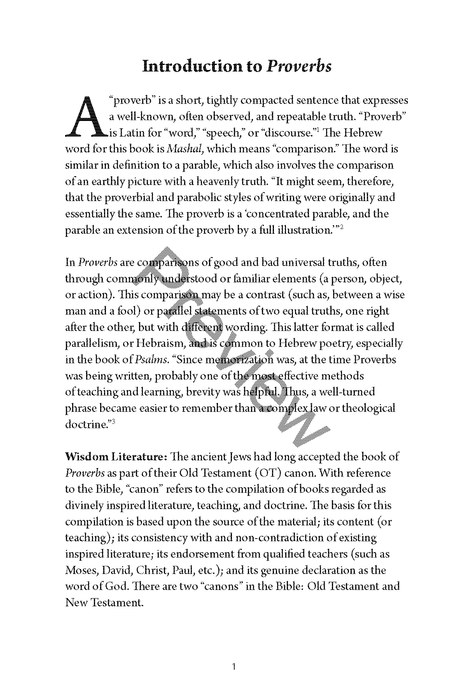A Study of Proverbs by Chad Sychtysz