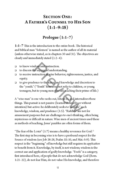 A Study of Proverbs by Chad Sychtysz