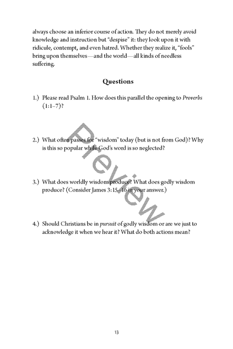 A Study of Proverbs by Chad Sychtysz