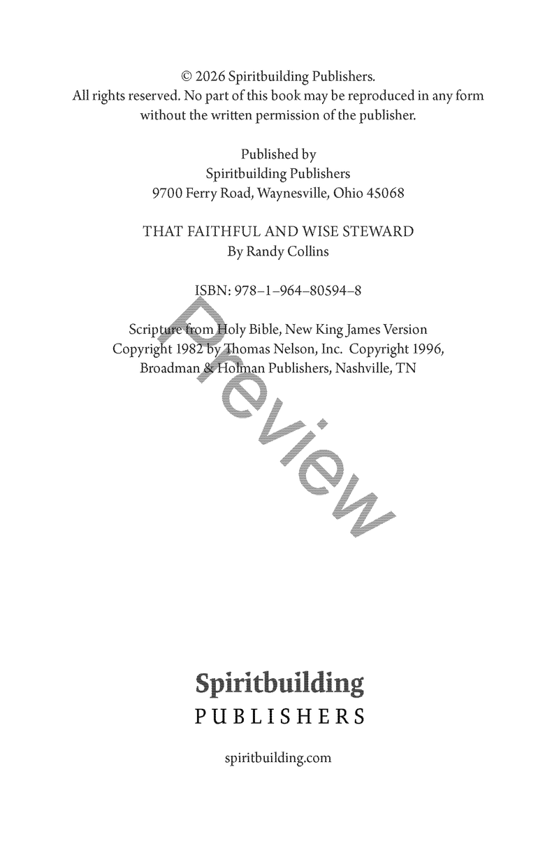 That Faithful and Wise Steward by Randy Collins