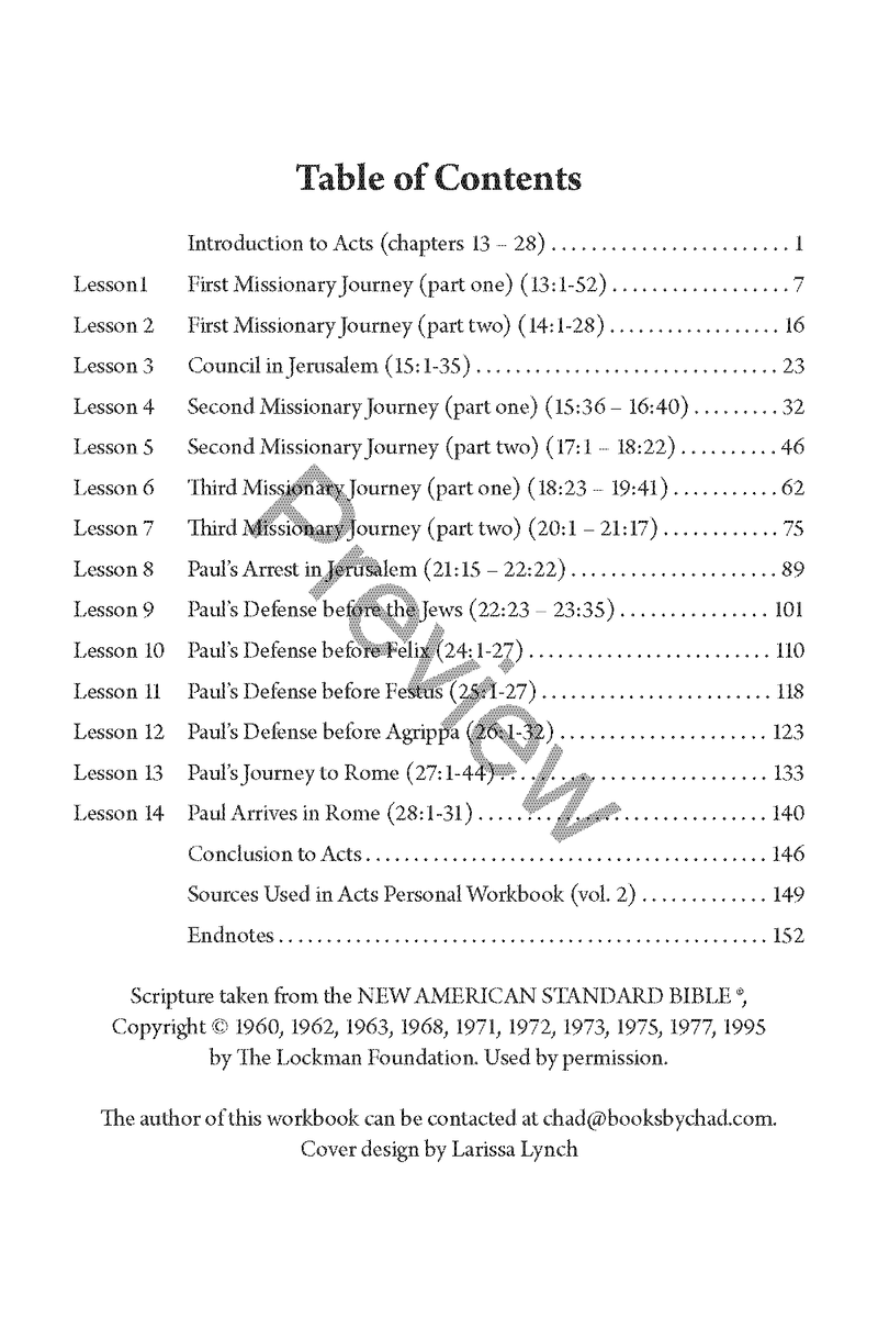 Acts Personal Workbook, Volume 2 (Chapters 13–28) by Chad Sychtysz