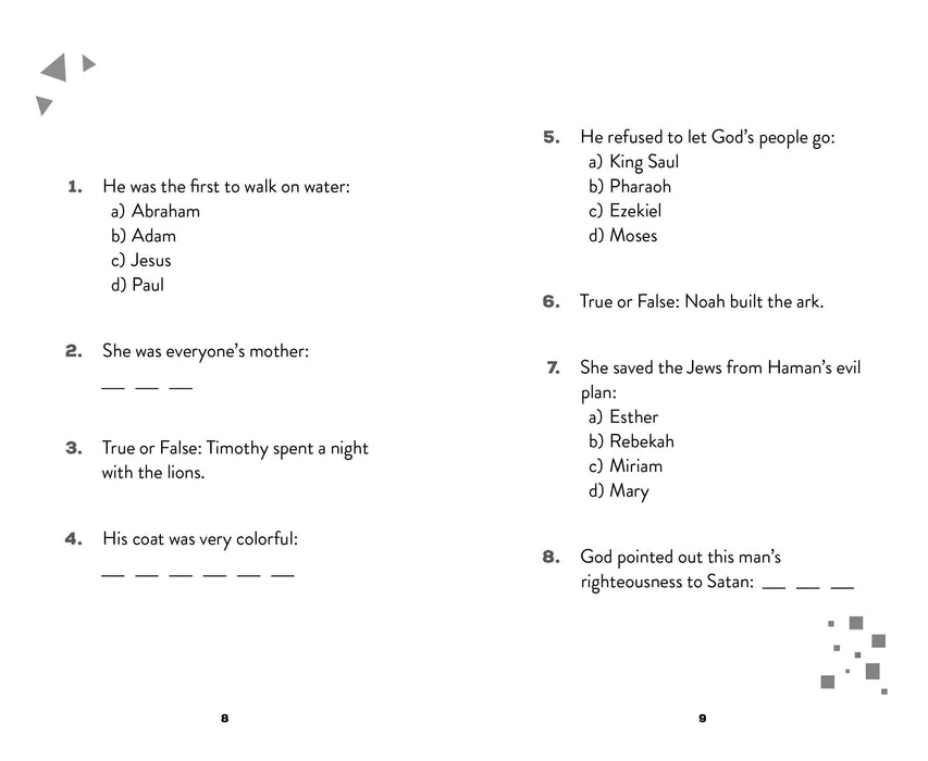 Who Did It? : A Bible Quiz Challenge for Kids