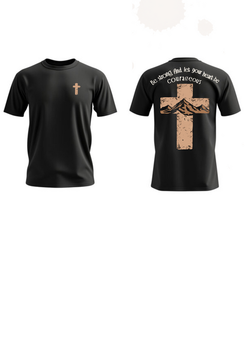 Be Strong Mountian Cross T-shirt