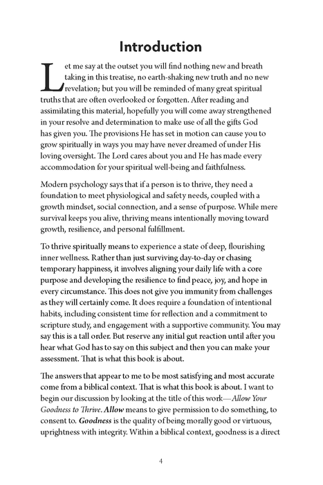 Allow Your Goodness to Thrive: A Plan for Sharing in the Divine Nature of Our God